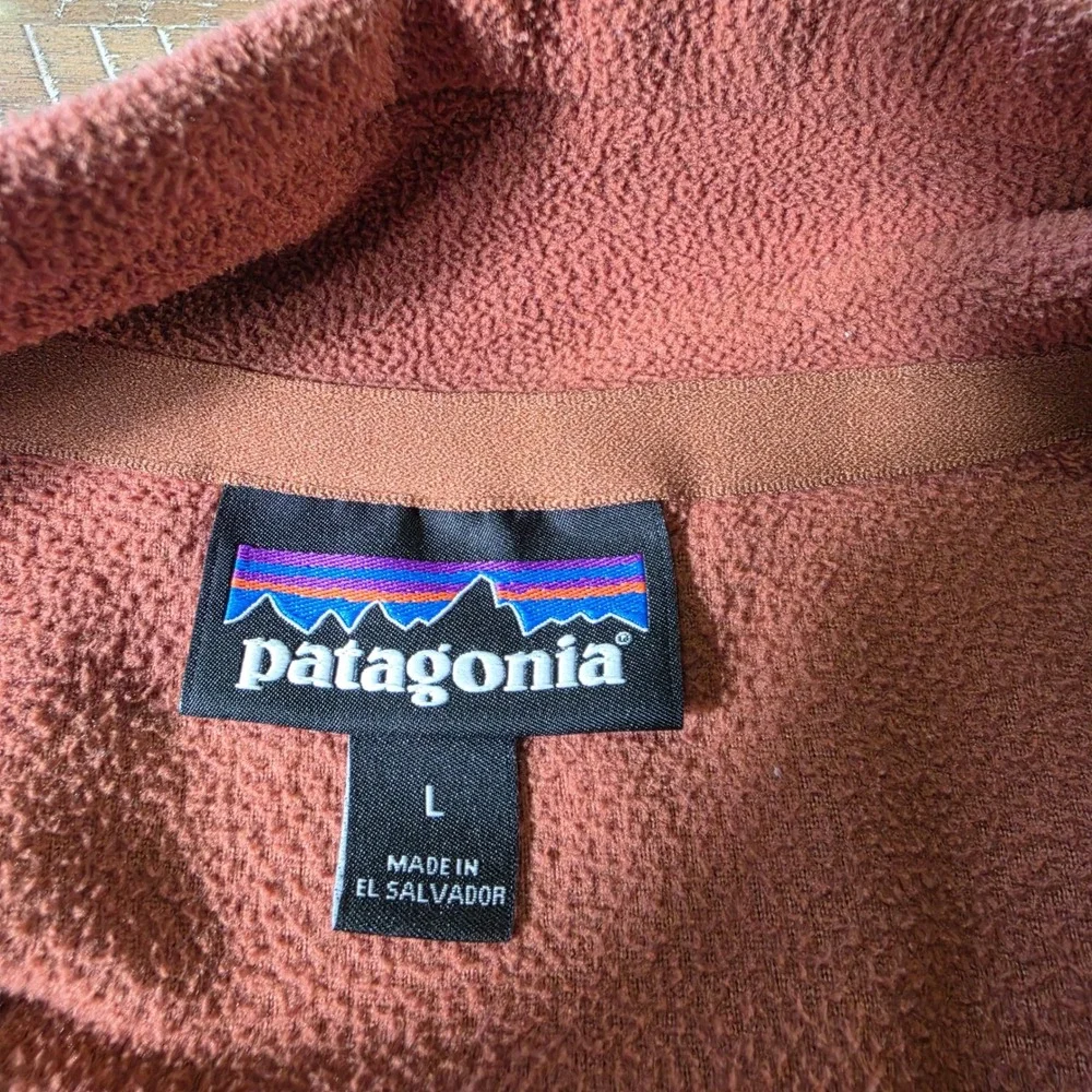 Patagonia Mens Micro D Quarter Zip Fleece Pullover Burnt Orange Rust Large L